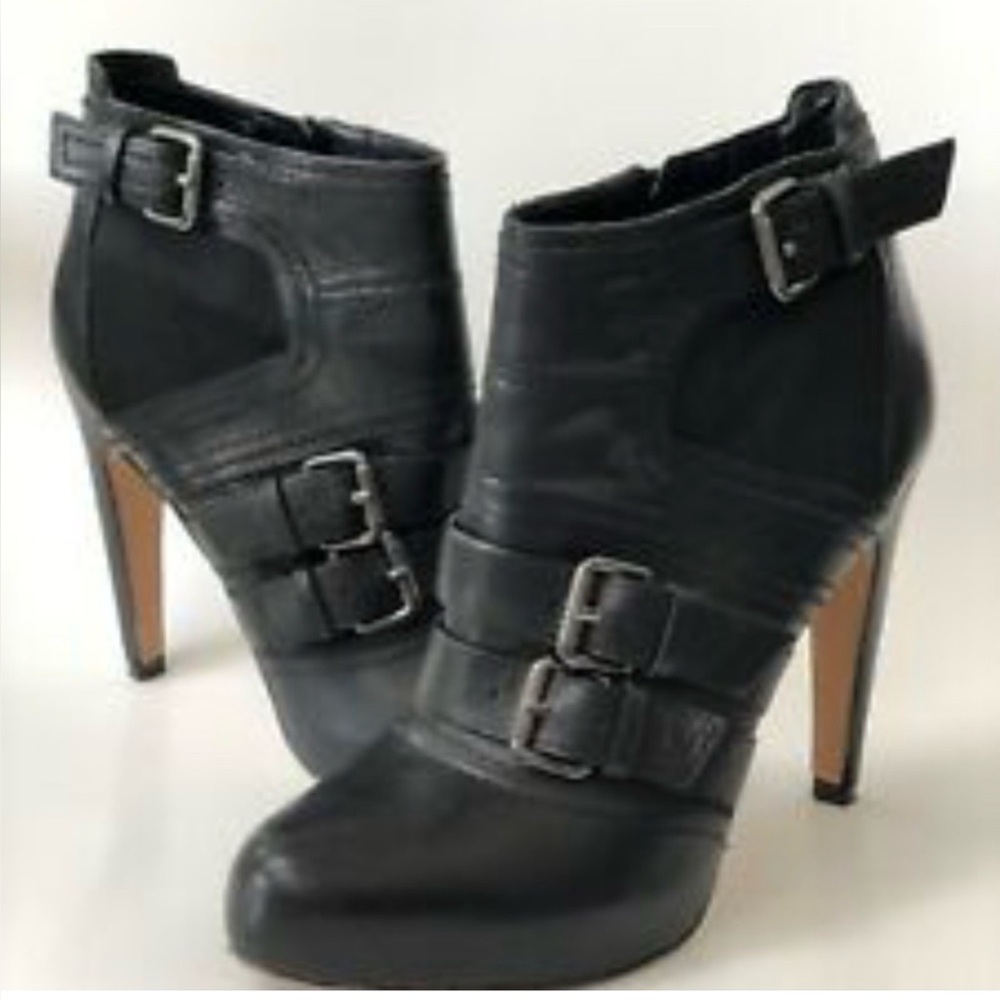 Sam Edelman Black Leather Ankle Boots Size 5